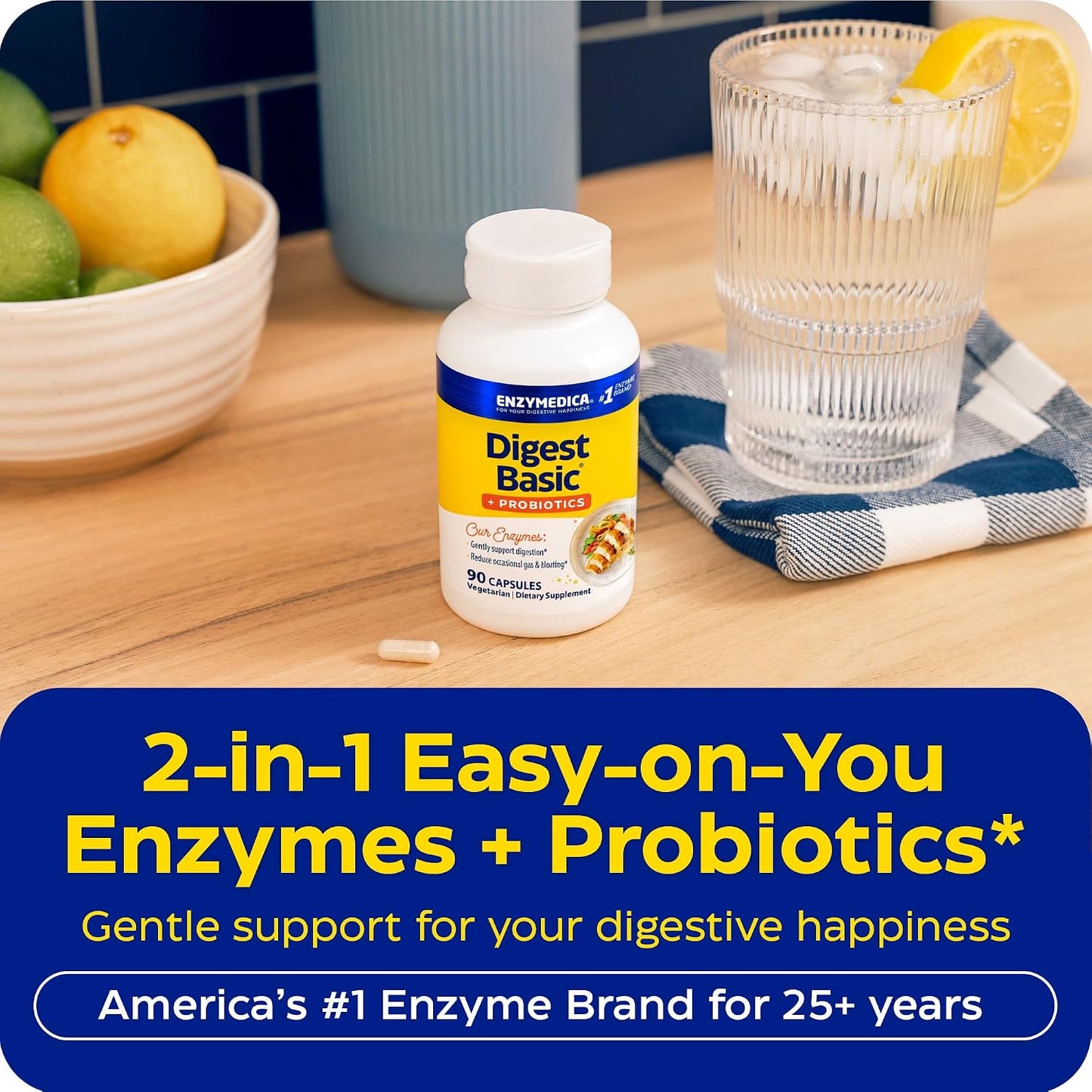Enzymedica Digest Basic + Probiotics - 90 Caps Gsupps Australia