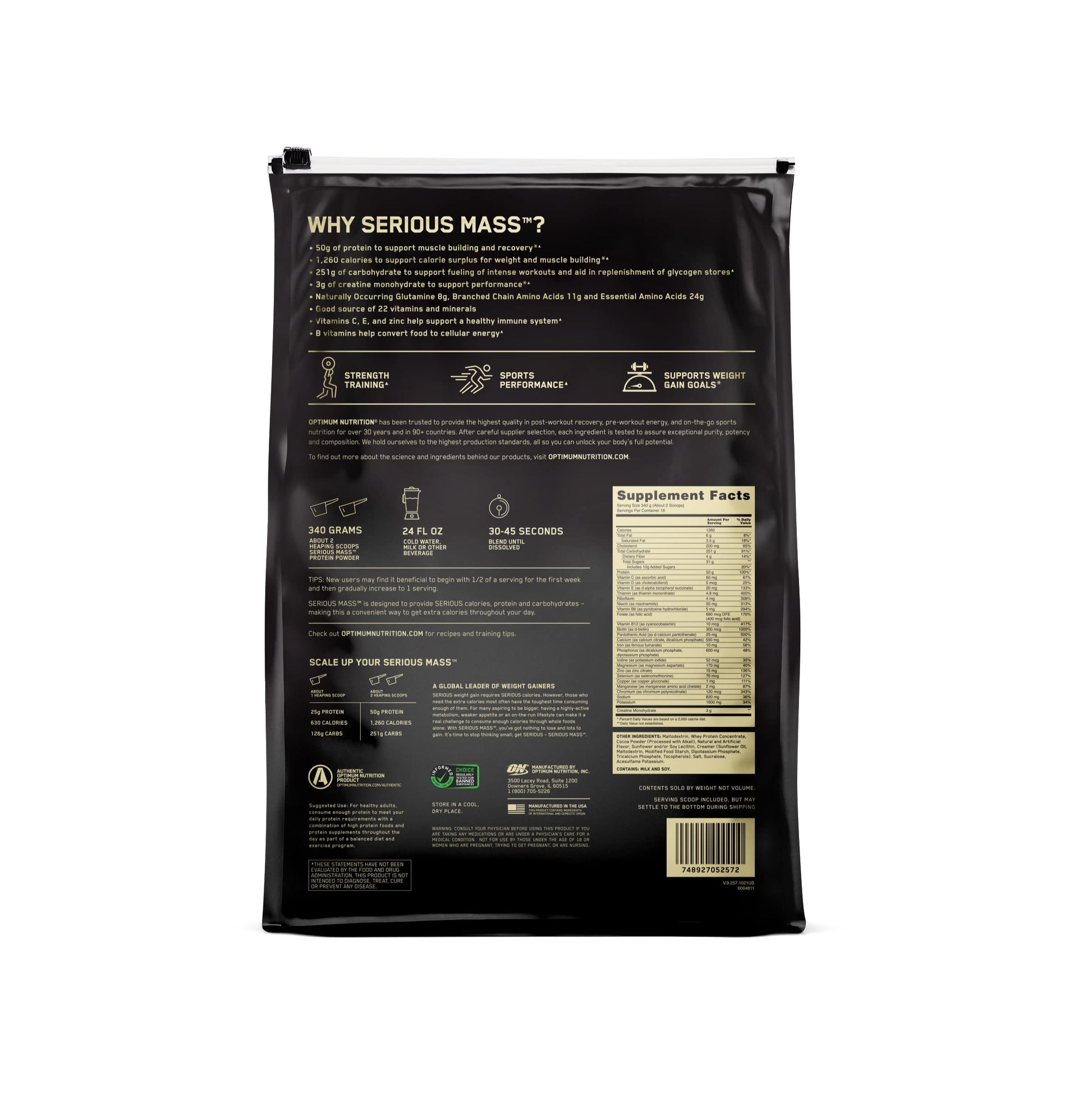 Optimum Nutrition Serious Mass, Weight Gainer Protein Powder for Muscle Gain, Added Optimum Nutrition buy australia supplements