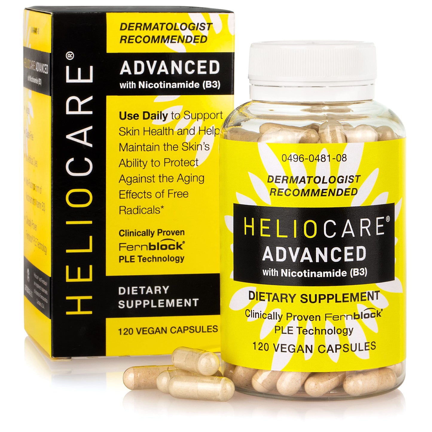 Heliocare Advanced Niacin B3 Supplement: Fernblock PLE Extract 240mg Per Serving - Supports Skin Cell Health W/Antioxidant Heliocare