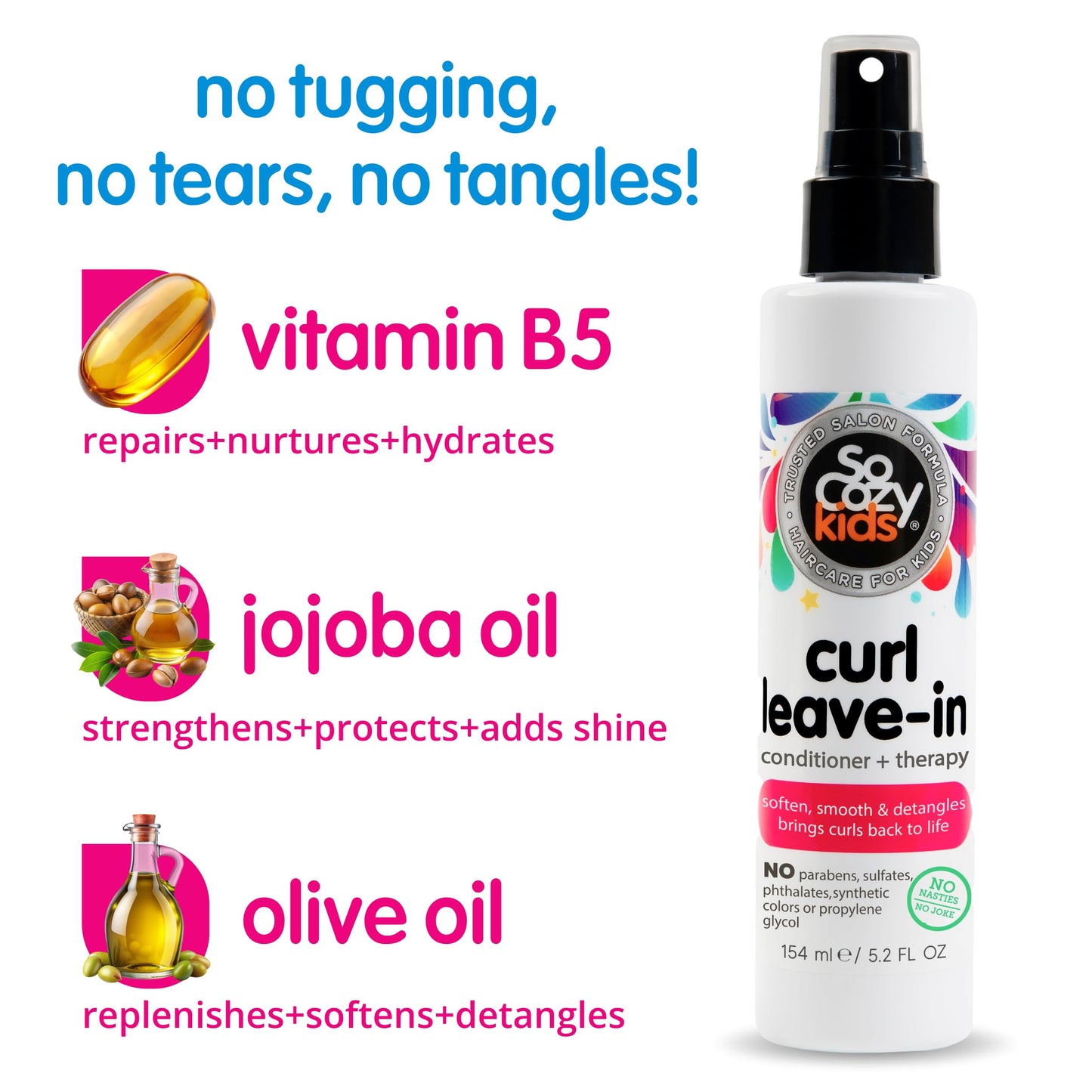 So Cozy Leave In Conditioner Spray (8 Fl Oz) Paraben-Free Detangler for Kids' Curly Hair, Deep Conditioner & Tangle-Free Curls, Gentle & Nourishing with Keratin, Vitamin B5, Olive Oil & Jojoba Oil Gsupps Australia