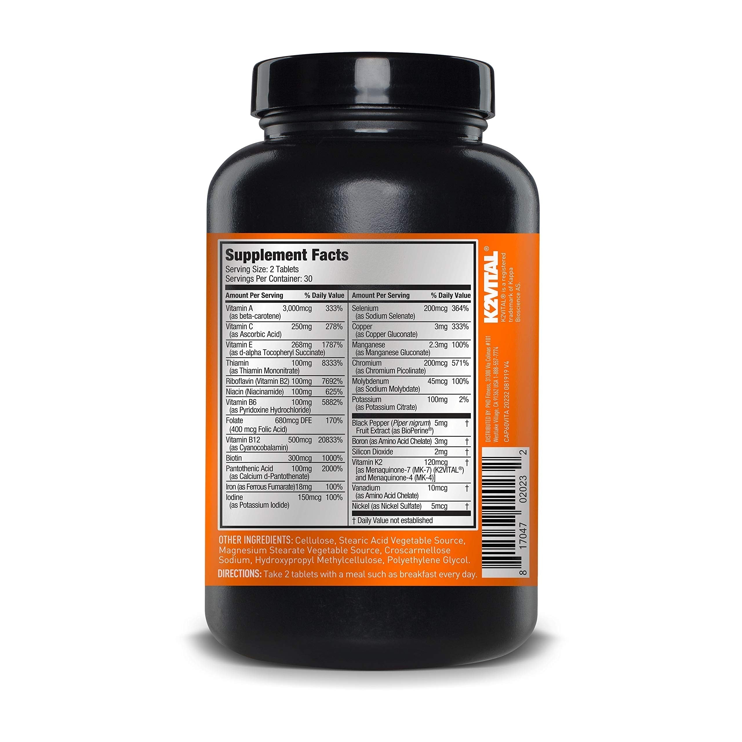 JYM Supplement Science Vita JYM Sports Multivitamin & Mineral Support, Vitamin A, C, B6, B12, E, K, Boron, Biotin, Potassium 60 Tablets JYM Supplement Science buy australia supplements