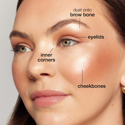 tarte glow wardrobe highlighting eye & cheek palette – Highlighter, Blush, Bronze & Eyeshadow All-in-One Face & Eye Viral Makeup for Everday Radiant Blendable Glow, Vegan & Cruelty Free, full size tarte