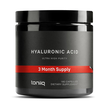 Toniiq Hyaluronic Acid Supplements – Lab Tested 95% Ultra High Purity – Fermented and Bioavailable with Vitamin C – Third Party Lab Tested – 180 Capsules Toniiq buy australia supplements
