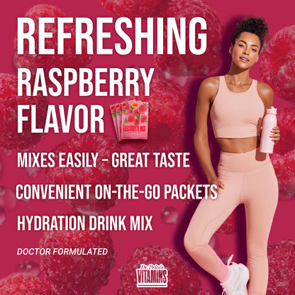 Dr. Price’s Electrolytes Hydration Powder Packets – Raspberry, 30 Packs | Sugar Free Electrolyte Drink Mix, 72+ Trace Minerals, Manganese | Keto Electrolytes, Dr. Price's Vitamins