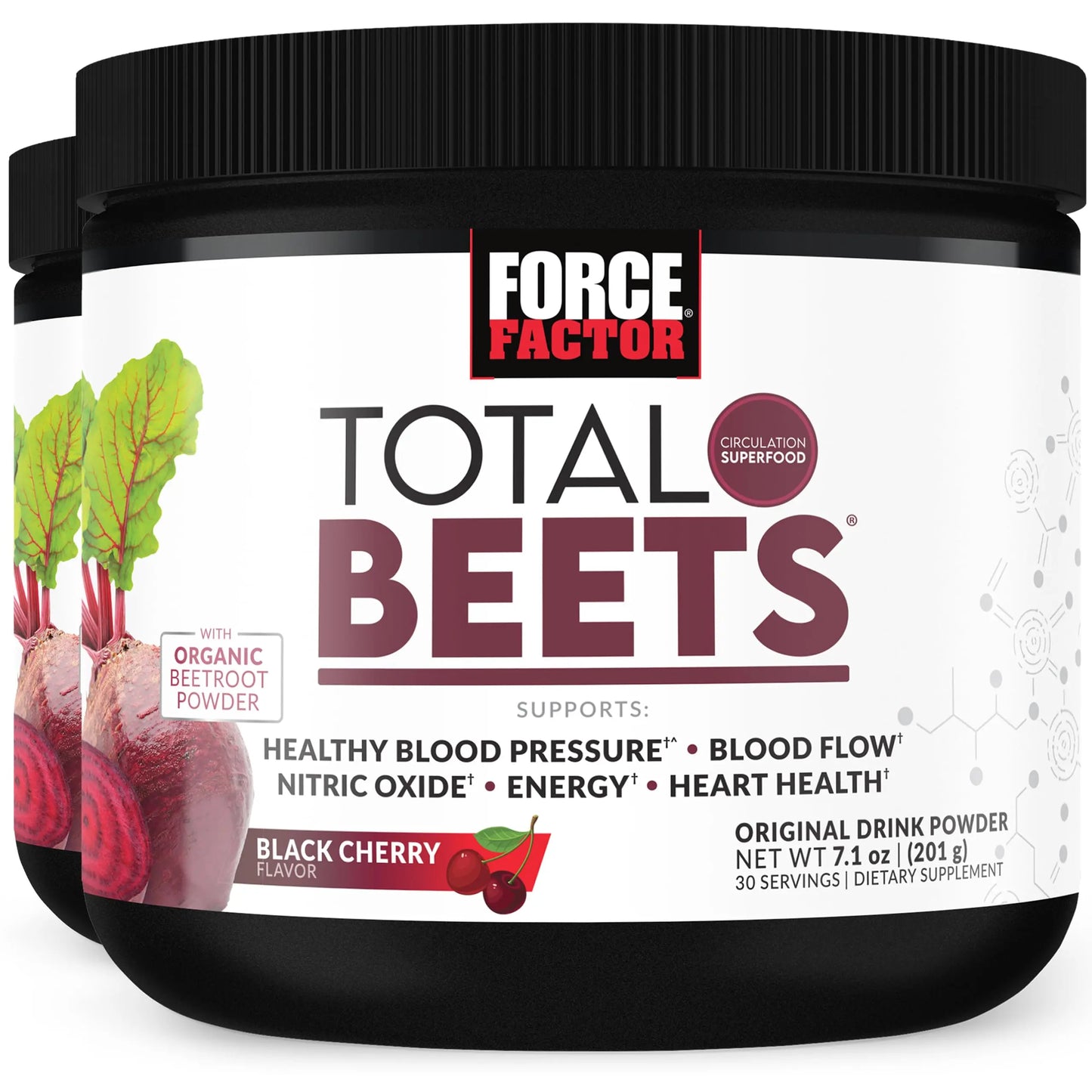 Force Factor Total Beets Superfood Beet Root Powder 2-Pack, Nitrates to Support Circulation, Blood Flow, Nitric Oxide, Energy, Endurance, Stamina Force Factor