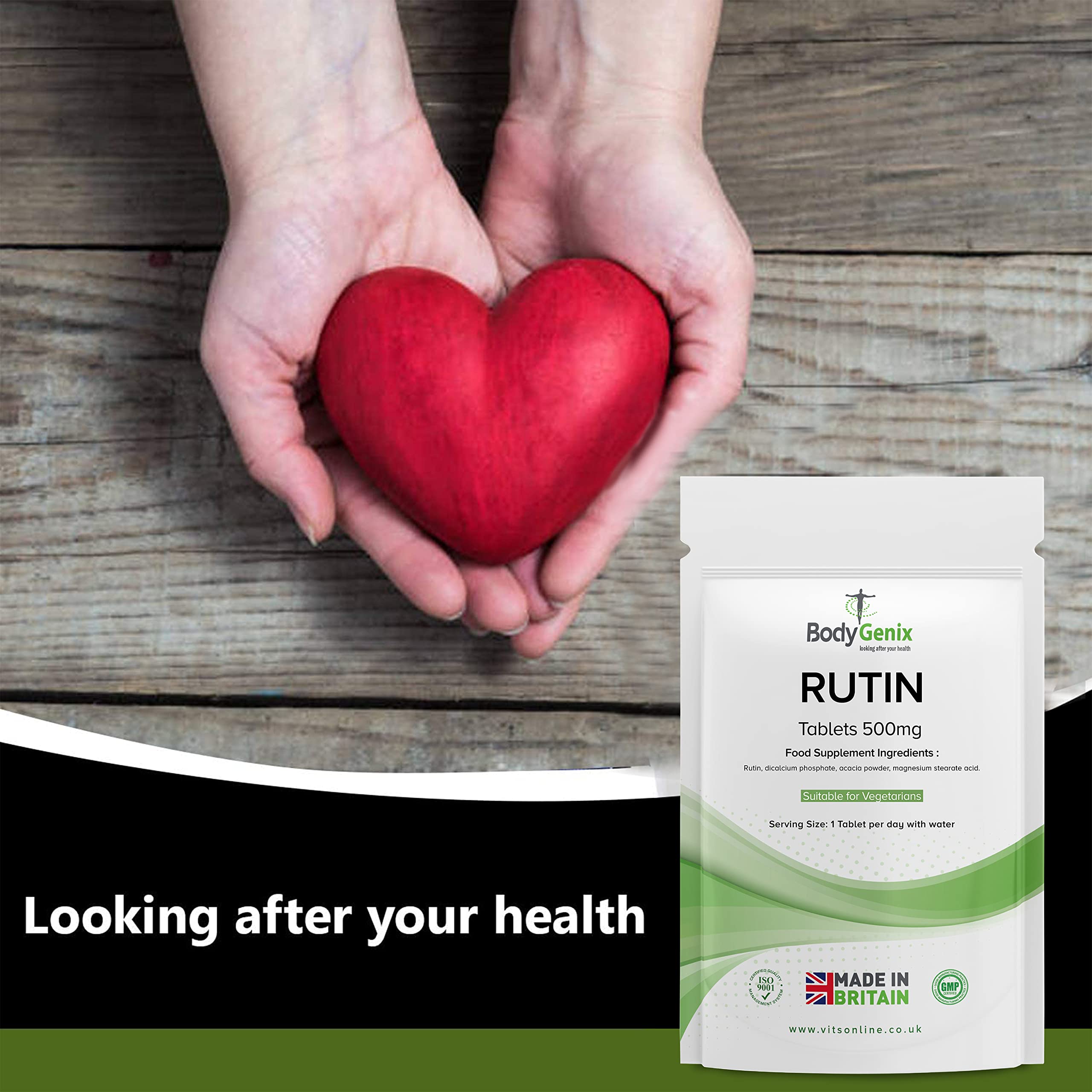 Bodygenix Rutin 500mg Tablets CAPILLARIES, VARICOSE Veins, Hemorrhoids Veg Friendly Bodygenix buy australia supplements
