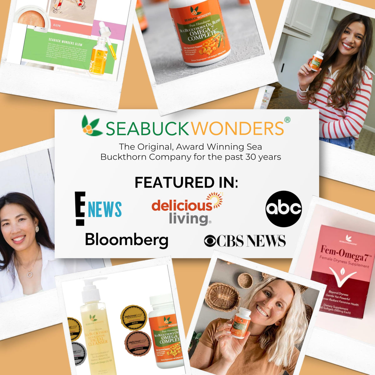 SeabuckWonders Organic Sea Buckthorn Oil Omega-7 Complete,120 Softgels, 60 Day Supply, with Omega 3, 6 & 9, Supports Hair SEABUCKWONDERS