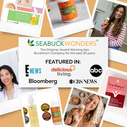SeabuckWonders Organic Sea Buckthorn Oil Omega-7 Complete,120 Softgels, 60 Day Supply, with Omega 3, 6 & 9, Supports Hair SEABUCKWONDERS