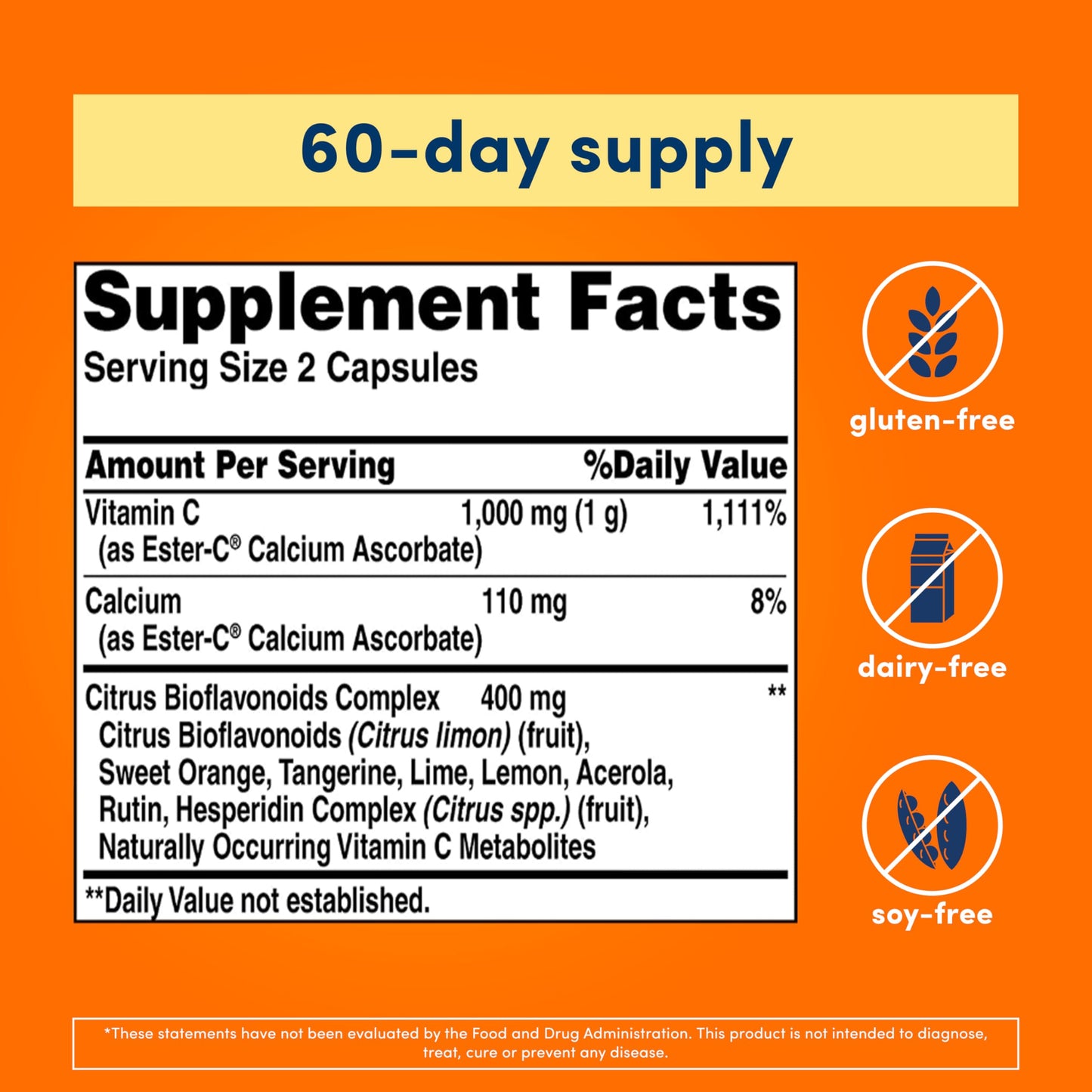 American Health Ester-C with Citrus Bioflavonoids Capsules - Gentle On Stomach, Non-Acidic Vitamin C - 500 mg, Ester-C