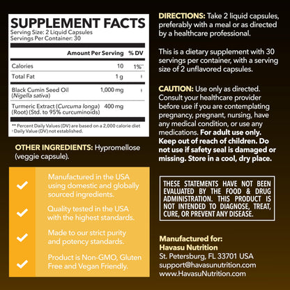 Black Seed Oil Capsules, Vegan, Non-GMO, Cold-Pressed Nigella Sativa, 90ct | 1500mg Per Serving Black Cumin Supplement for Skin Health, Immune Function, and Digestive Health, Unflavored, 30 Servings Gsupps Australia