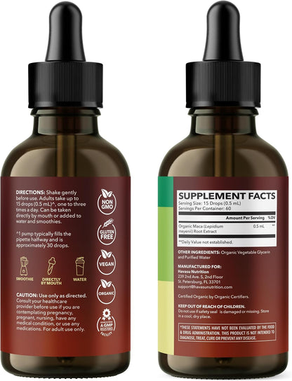 Organic Maca Root Liquid, Unflavored, 1fl oz, Supports Hormone Balance | Organic Maca Root Liquid Drops, Mood, Energy in Women & Men, Lepidium Meyenii to Support Performance & Vitality, Non-GMO Gsupps Australia