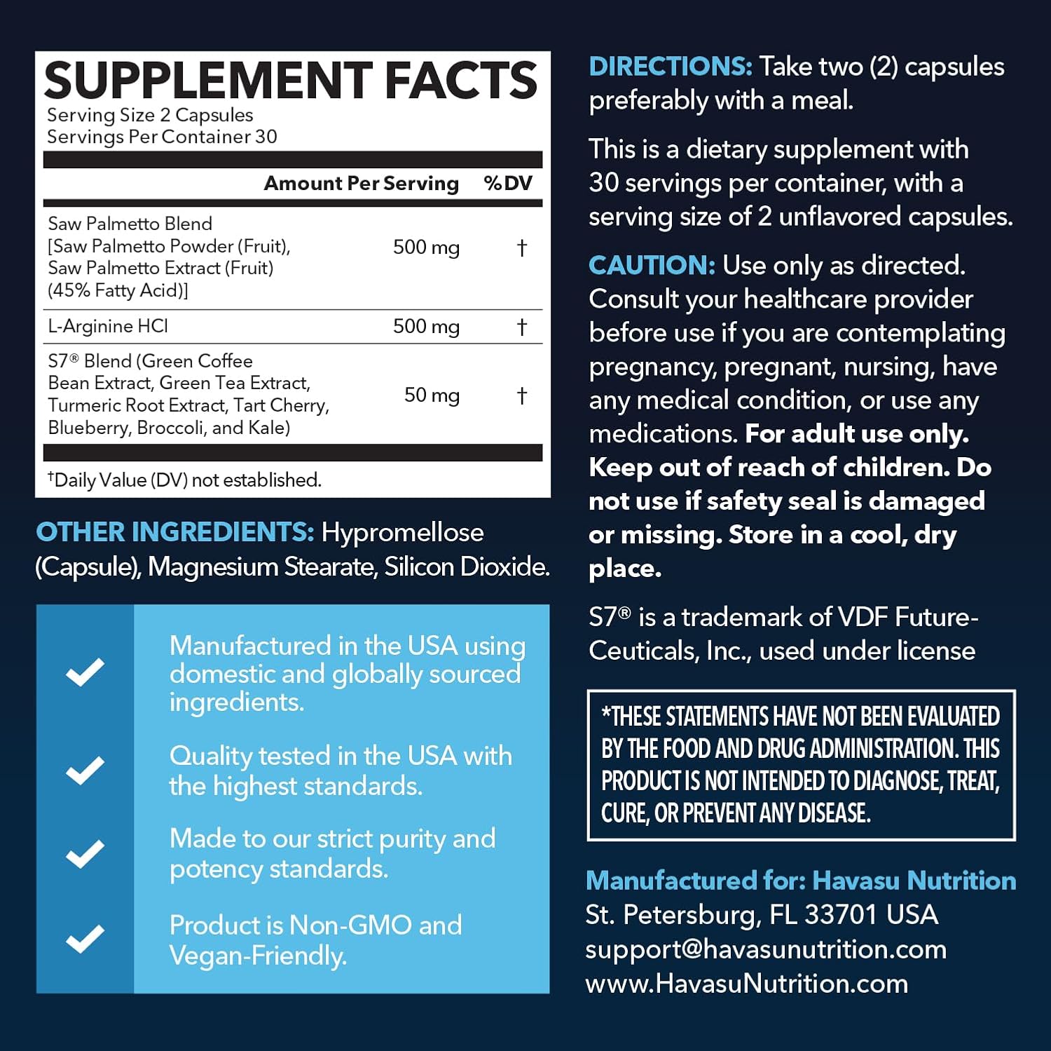 Saw Palmetto and L-Arginine for Men Capsules for Men's Health, 30 Servings | Vegan, Non-GMO Prostate Health Supplements for Men and Nitric Oxide Support, Urinary Tract Function and Endurance Support Gsupps Australia