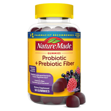 Nature Made Probiotic + Prebiotic Fiber Gummies for Daily Gut Health, Fiber Supplement with Probiotics for Digestive Health Support, 50 Gummies, 25 Day Supply Nature Made buy australia supplements