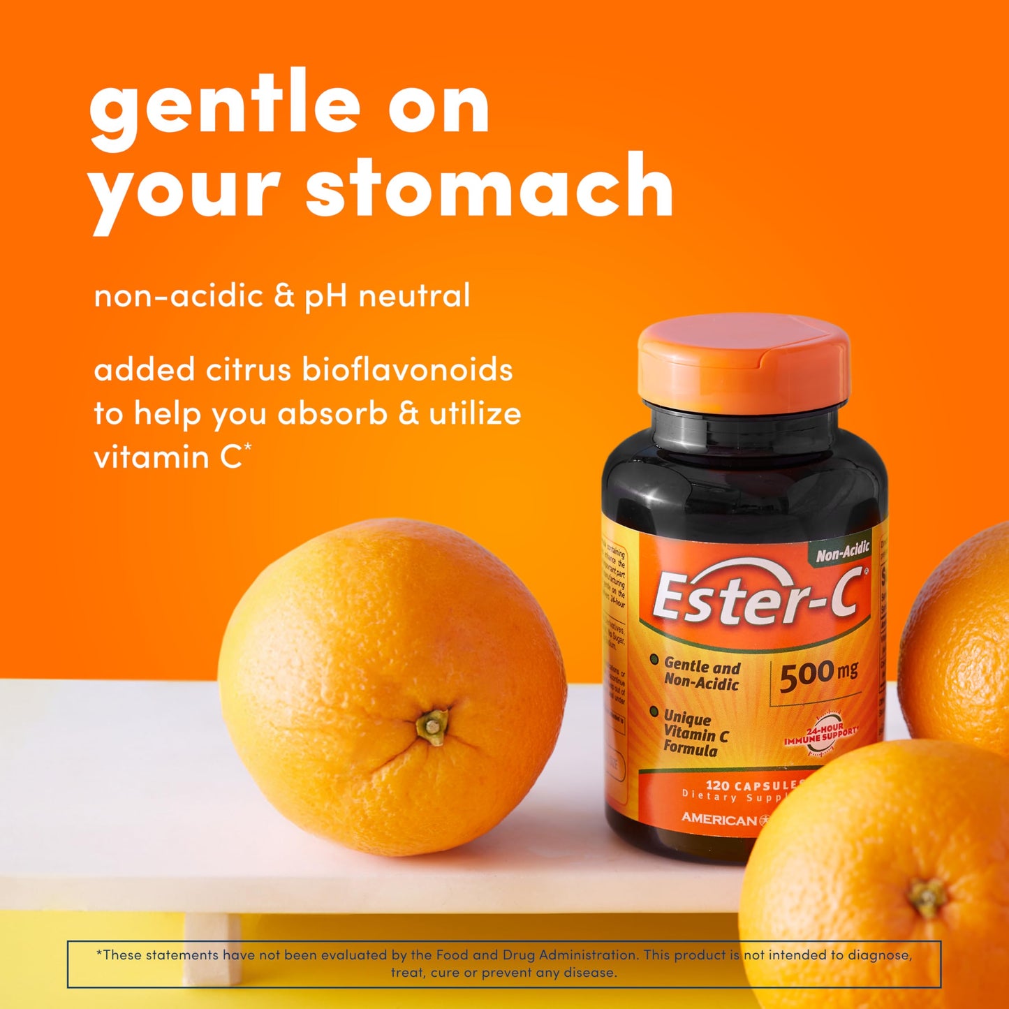 American Health Ester-C with Citrus Bioflavonoids Capsules - Gentle On Stomach, Non-Acidic Vitamin C - 500 mg, Ester-C