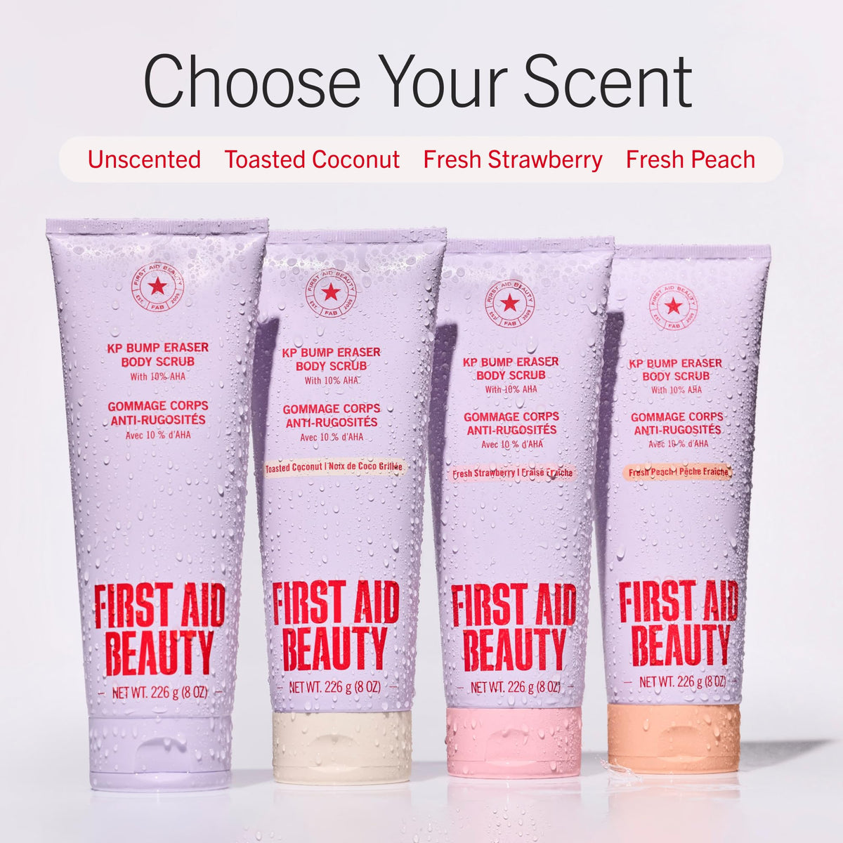 First Aid Beauty KP Bump Eraser Body Scrub, 10% AHA, 8 oz, Unscented First Aid Beauty