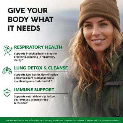 Mullein Lung Detox - Mullein Leaf Extract - Marshmallow Root | Echinacea | Oregano | Quercetin | NAC - 15-in-1 Lung Support & Cleanse for Smokers Supplement NUTRAHARMONY