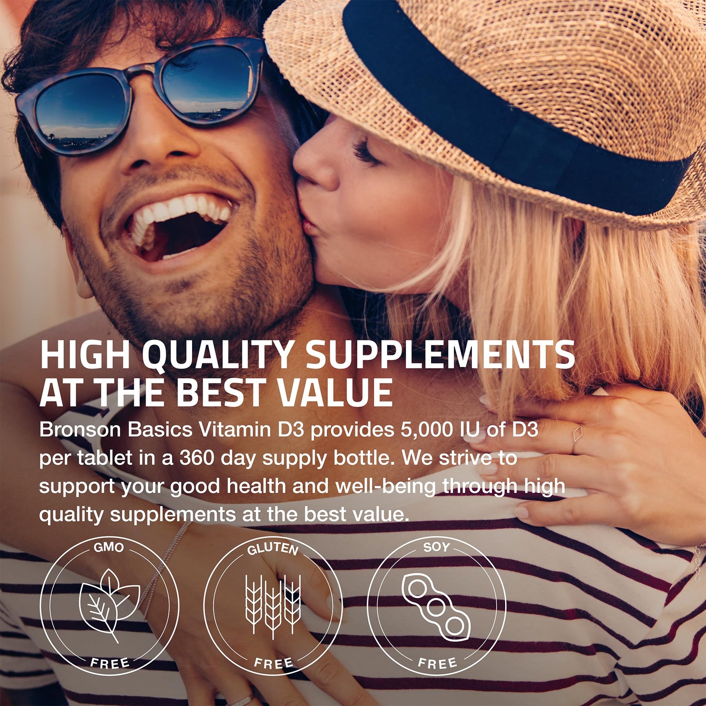 Bronson Vitamin D3 5000iu (125mcg) Healthy Muscle Function and Immune Support, Non-GMO, 360 Tablets Bronson