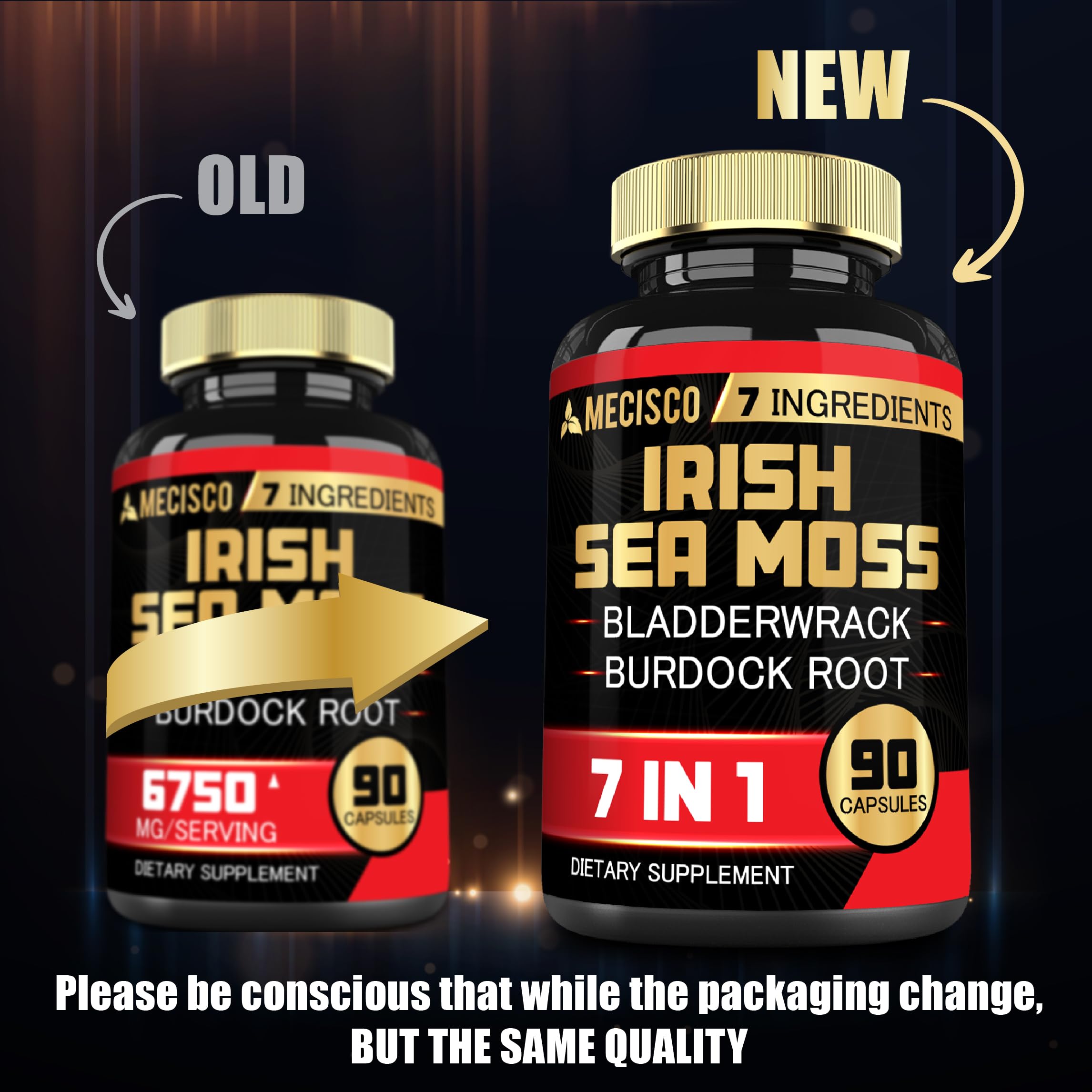 7in1 Irish Sea Moss Capsules 6750 Mg with Organic Bladderwrack & Burdock Root, Turmeric, Apple Cider Vinegar - Raw Seamos Pills for Hair, Skin, Thyroid Healths - 90 Caps for 3-Month Supply Mecisco buy australia supplements