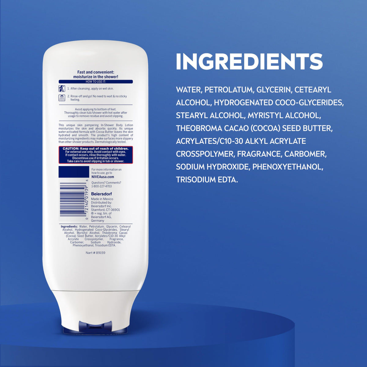 NIVEA Nourishing In Shower Body Lotion, Cocoa Butter, 13.5 FL OZ NIVEA
