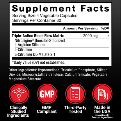Force Factor Nitric Oxide Booster, Fast-Acting Formula with L-Arginine, Boosts Nitric Oxide Levels, Maximize Muscle Pumps, Enhance Endurance Force Factor