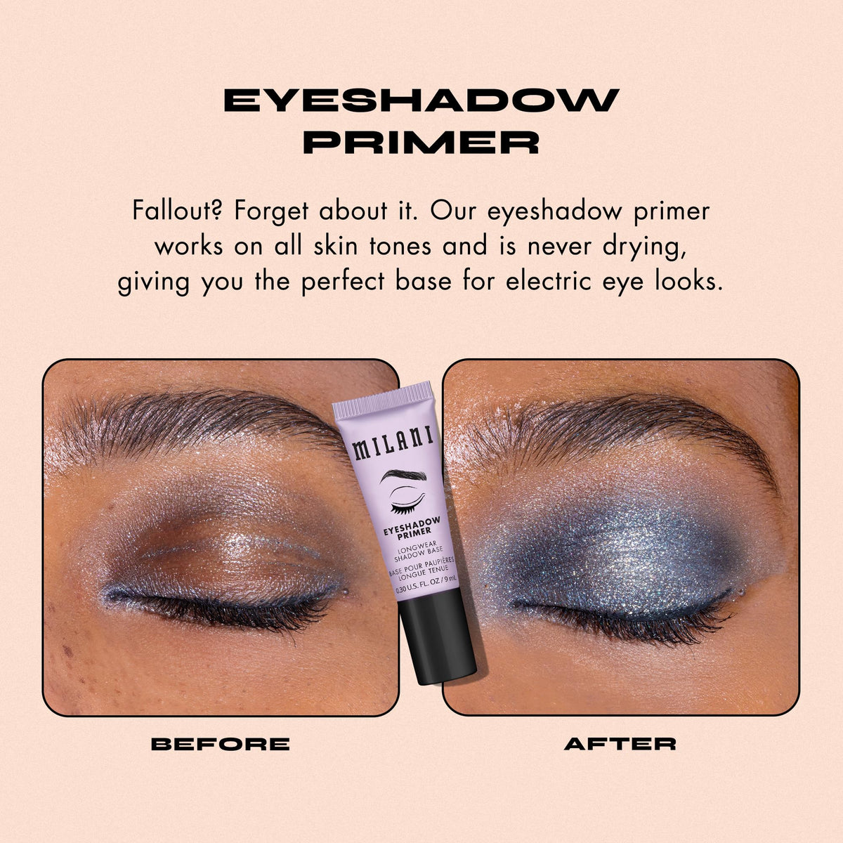 Milani Eyeshadow Primer - Clear Longwear Crease-Proof Eye Makeup Base Milani