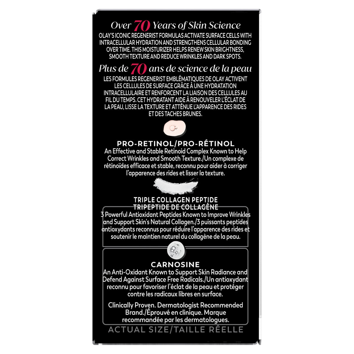 Olay Retinol 24 Face Moisturizer, Anti-Aging Night Cream for Women, Trial Size, Fragrance-Free, Non Greasy - Anti-Wrinkle, Smooth Fine Lines, Tightening Skin Care - Peptides, Glycerin, 0.5 Oz Olay