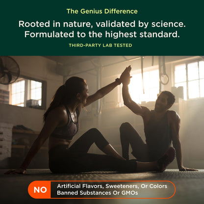 The Genius Brand Genius Pre - Clean Pre-Workout Powder for Energy, Focus & Fitness Support - No Artificial Flavors, Preservatives, or Proprietary Blends - Non-GMO - 20 Servings - Sour Cherry The Genius BrandBuy Supplements Australia