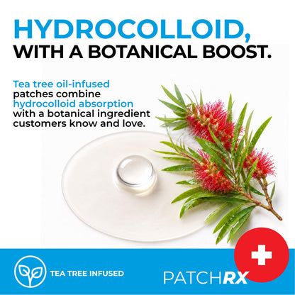 PatchRx Pimple Patches for Face (120 Patches), Hydrocolloid Acne Patches with Tea Tree Oil, Pimple Patch Pimple Stickers - Hydrocolloid Patch Acne Dots - Acne Pimple Patches For Face - Zit Patches PatchRx
