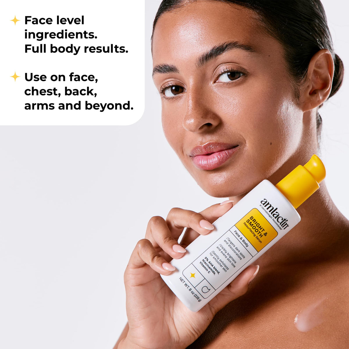 Amlactin Bright & Smooth Resurfacing Serum, Lactic Acid, 8 oz Amlactin