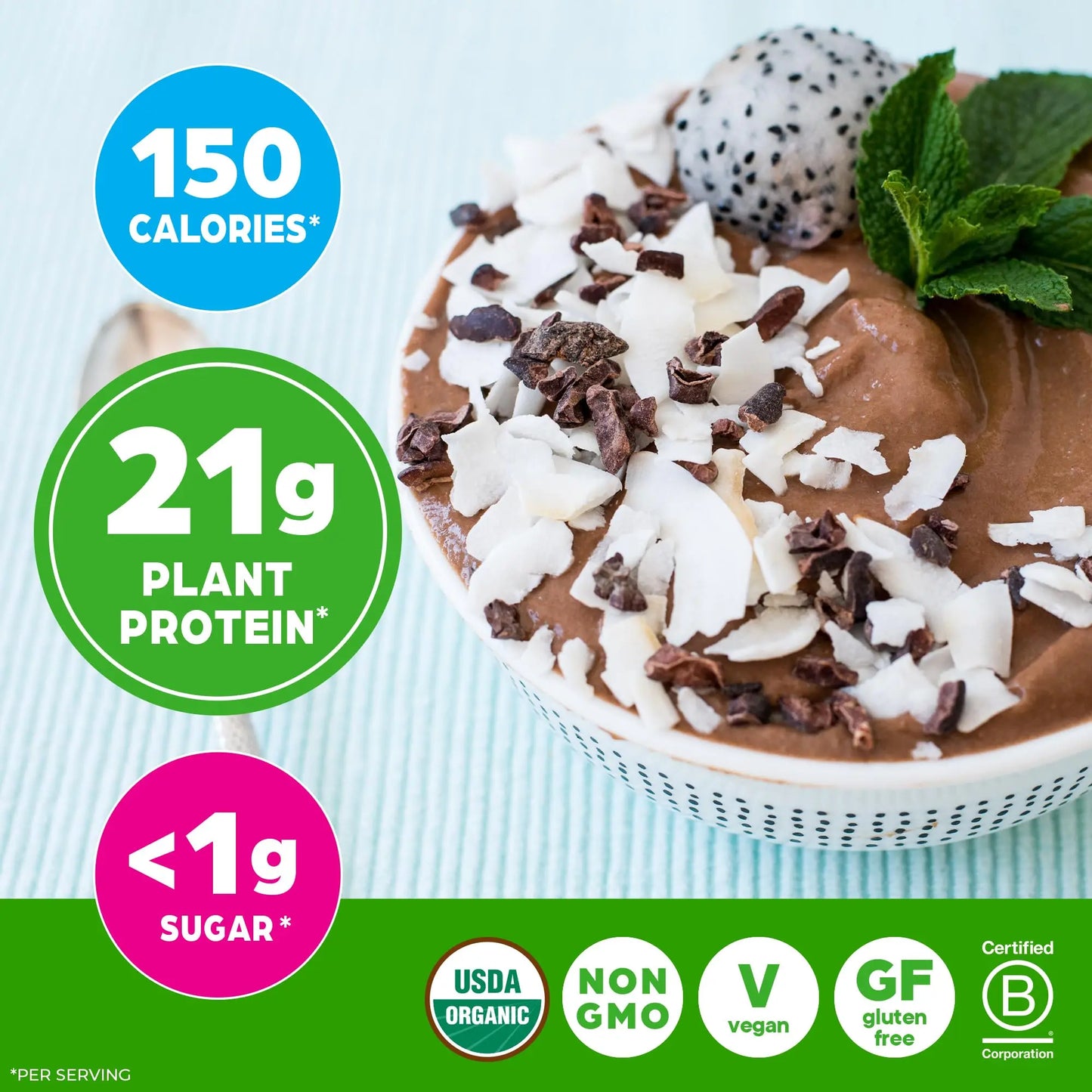 Orgain Organic Vegan Protein Powder, Creamy Chocolate Fudge - 21g Plant Protein, 7g Prebiotic Fiber, Low Net Carb, No Lactose Ingredients, No Added Sugar Orgain