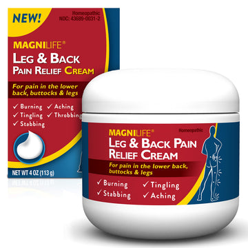 MagniLife Leg & Back Pain Relief Cream (4 oz), Topical Support for Leg Pain & Lower Back Discomfort, Fast Absorbing, No Residue, Mild Scent, Massage-in Formula MagniLife buy australia supplements