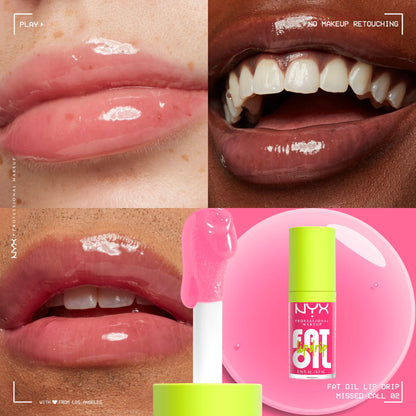 NYX PROFESSIONAL MAKEUP Fat Oil Lip Drip, Moisturizing Lip Oil Gloss, Vegan Tinted Formula, Up to 12 HR Hydration - Missed Call (Sheer Pink) NYX PROFESSIONAL MAKEUP