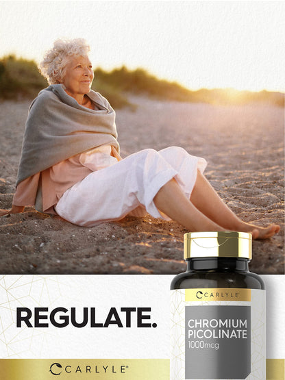 Carlyle Ultra Chromium Picolinate 1000mcg | 360 Tablets | Vegetarian, Non-GMO, Gluten Free Carlyle