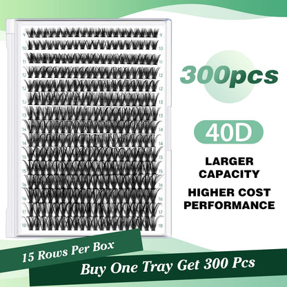 KEYYOU Lash Clusters, 40D 9-18MIX D Curl for DIY Natural Volume KEYYOU