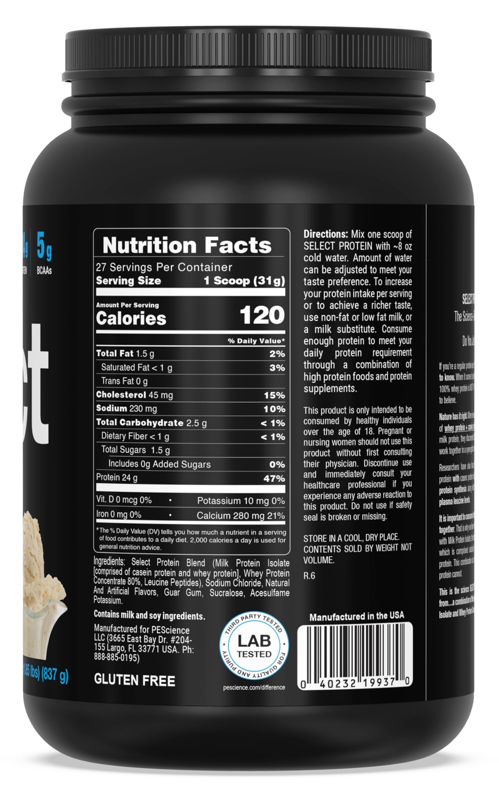 PEScience Select Protein Powder, Whey and Casein Blend, Lean Protein Powder for Women and Men, Low Calorie, Low Carb, Keto Friendly, Gluten Free, Gourmet Vanilla - 27 Servings PEScience buy australia supplements