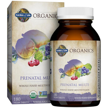 Garden of Life Organics Prenatal Multivitamin with Folate, B6, B12, D3 & Iron – Prenatal Vitamins for Women with Energy Metabolism Support for Healthy Garden of Life
