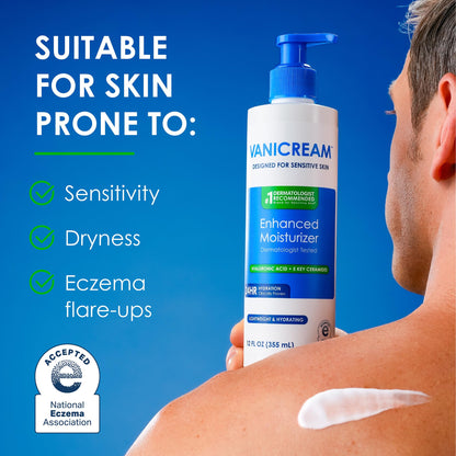 Vanicream Enhanced Moisturizer, Daily Body Lotion for Dry Skin, 12 Fl Oz Vanicream