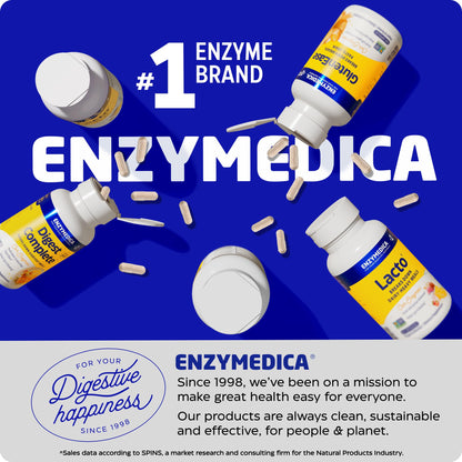 Enzymedica - GlutenEase Extra Strength, Complete Gluten & Casein Formula with Digestive Enzymes + DPP-IV, 30 Capsules Enzymedica