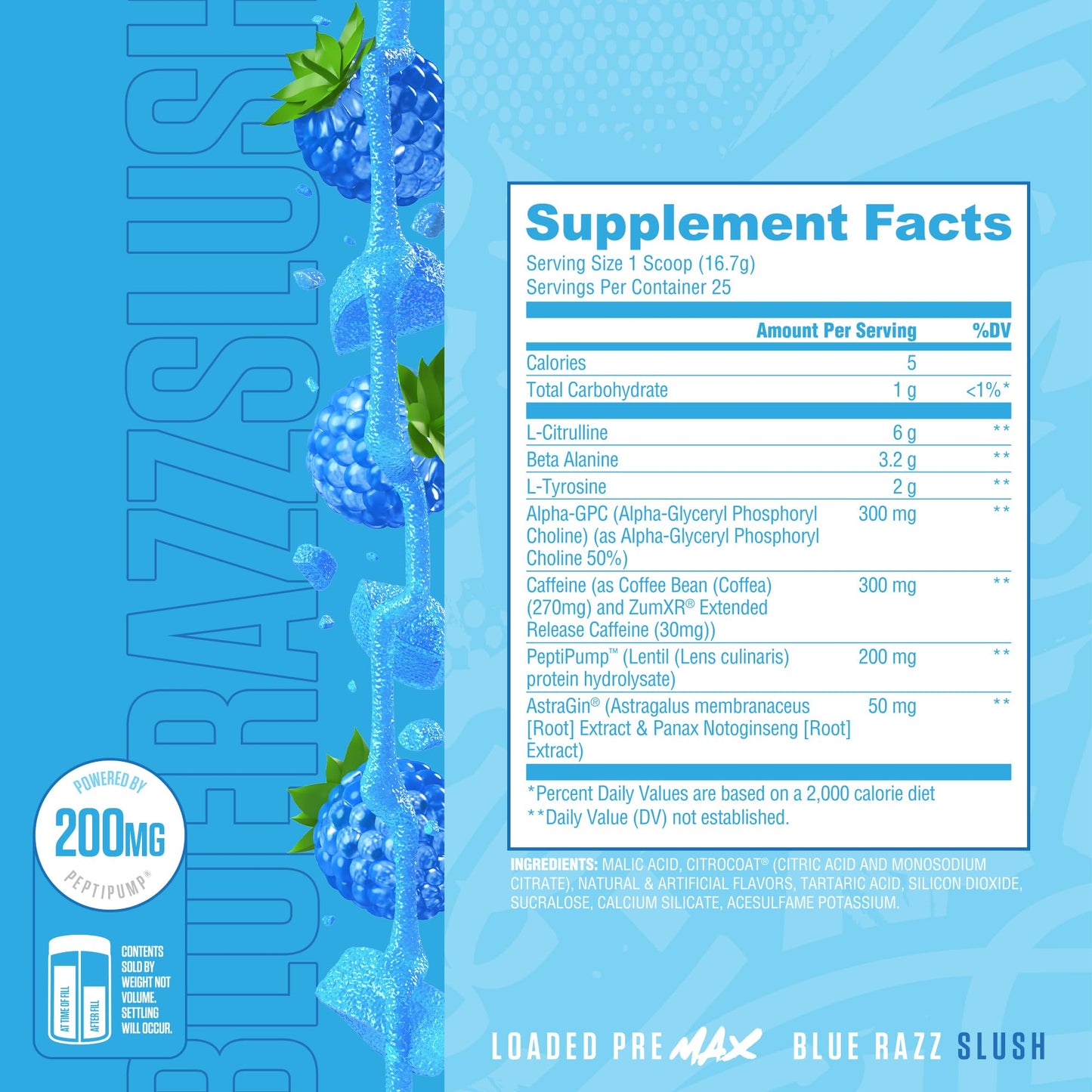 Ryse Loaded Pre Max Pre Workout Powder - Orange Cream - 300mg Dual-Phase Caffeine for Sustained Energy for Men & Women - L-Citrulline, PeptiPump & Alpha-GPC for Power, Pumps & Focus - 25 Servings