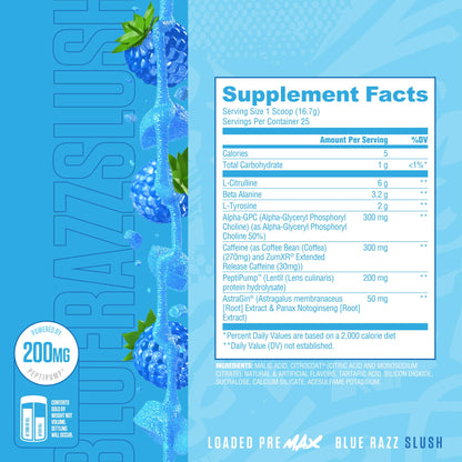 Ryse Loaded Pre Max Pre Workout Powder - Orange Cream - 300mg Dual-Phase Caffeine for Sustained Energy for Men & Women - L-Citrulline, PeptiPump & Alpha-GPC for Power, Pumps & Focus - 25 Servings