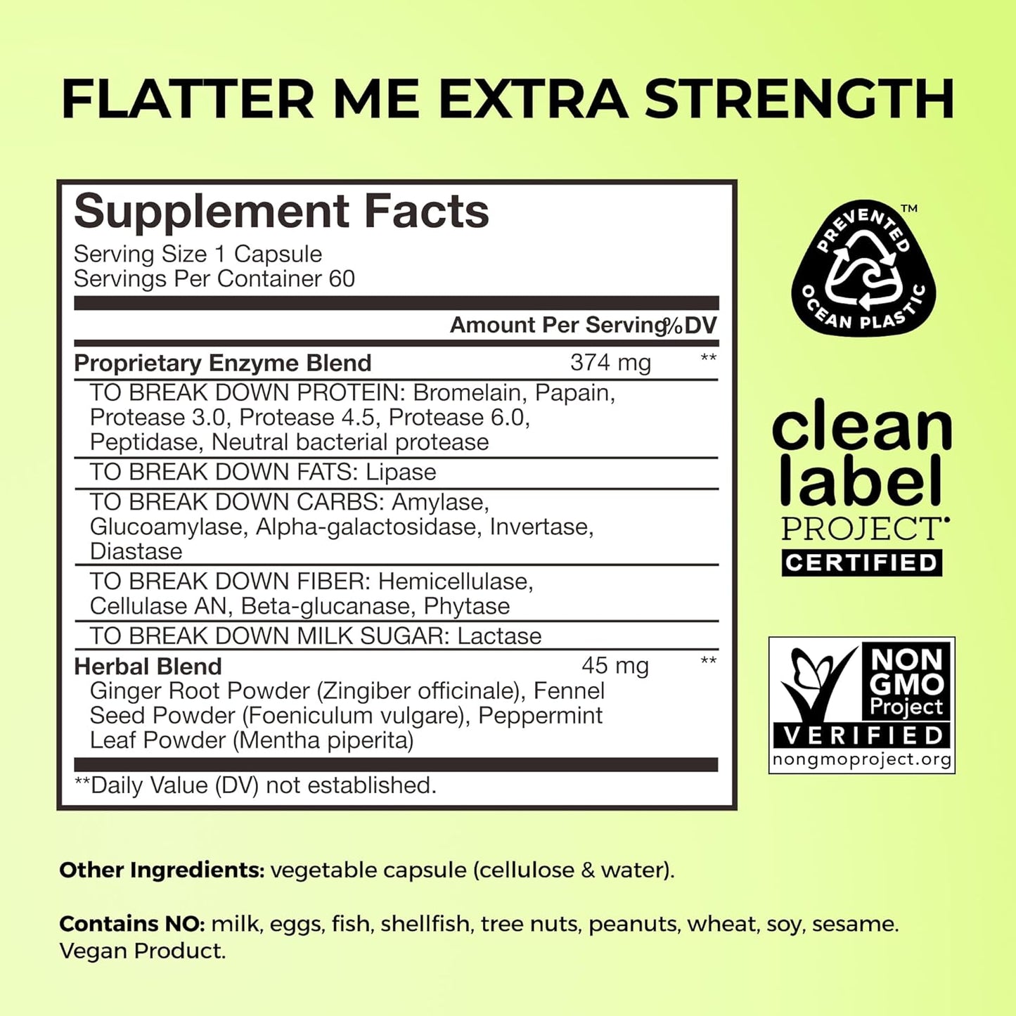 HUM Flatter Me Extra Strength Digestive Enzymes Flatter Me Fiber Supplement