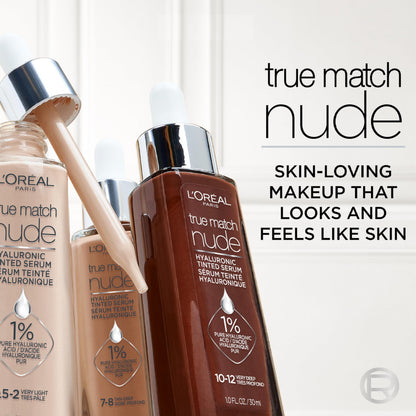 L'Oreal Paris True Match Nude Hyaluronic Tinted Serum Foundation with 1% Hyaluronic acid, Light 2-3, 1 fl. oz. L'Oreal Paris
