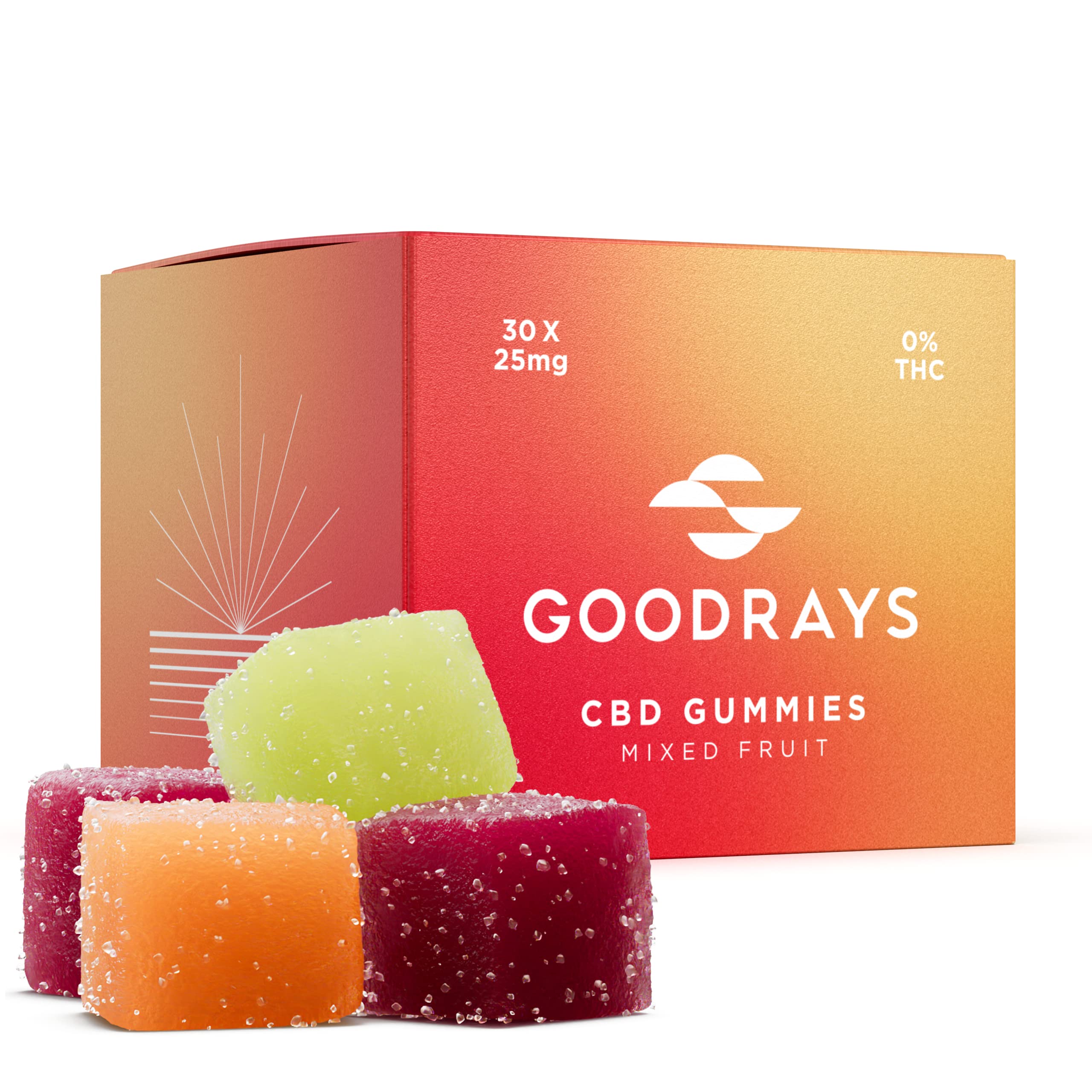 Goodrays - CBD Gummies - High Strength 30 x 25mg Mixed Fruits CBD Edibles Goodrays buy australia supplements