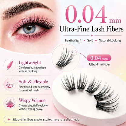 Wispy Lash Clusters Kit C Curl Natural Lashes Cluster Eyelash Extensions FebFeb