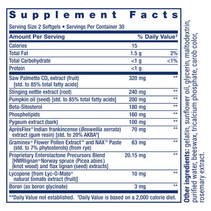 Life Extension Ultra Prostate Formula, Saw Palmetto for Men, pygeum, stinging Nettle Root, lycopene, Prostate Health, Urination Flow Life Extension