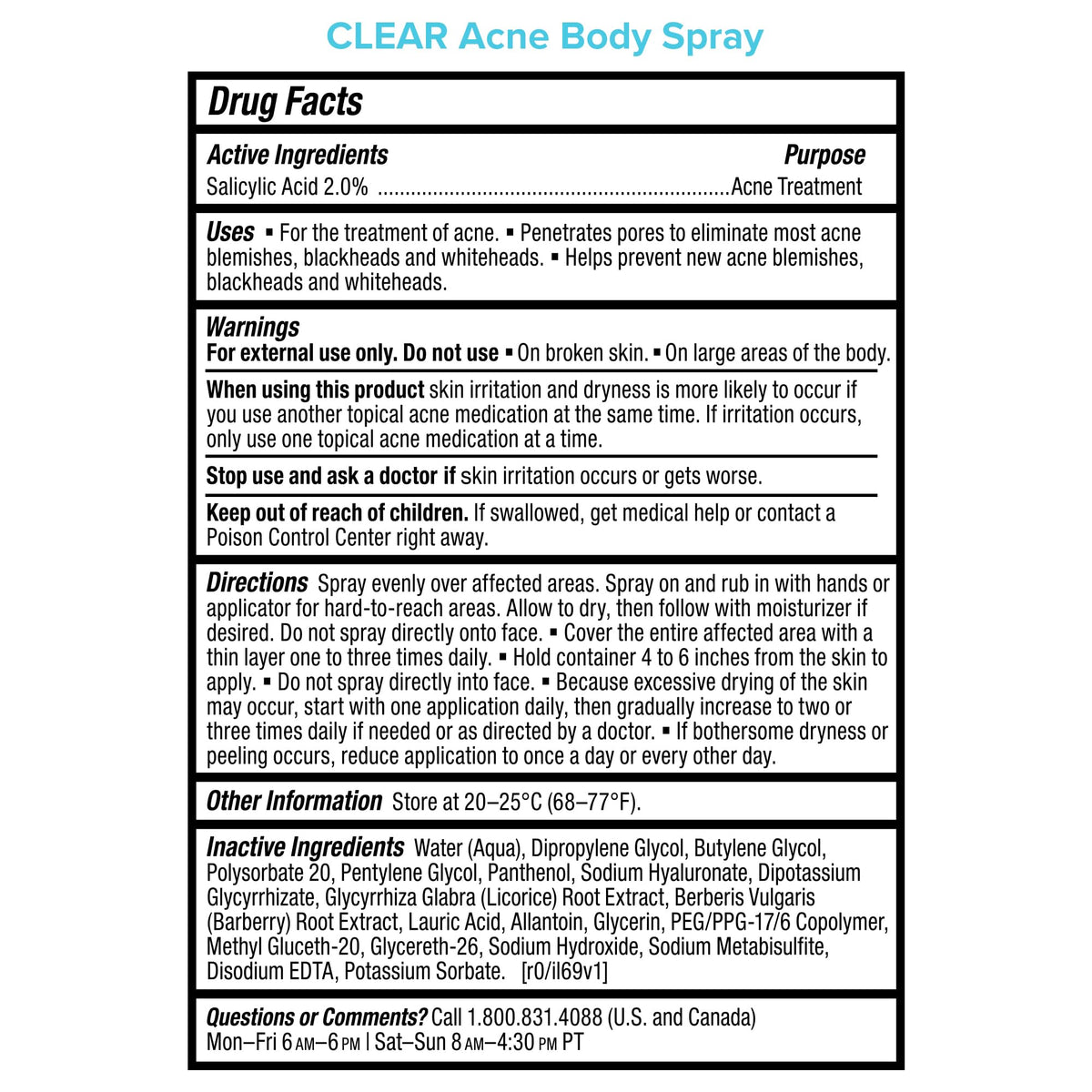 Paula's Choice CLEAR Salicylic Acid Exfoliating Body Acne Spray, 4 Fl Oz Paula's Choice