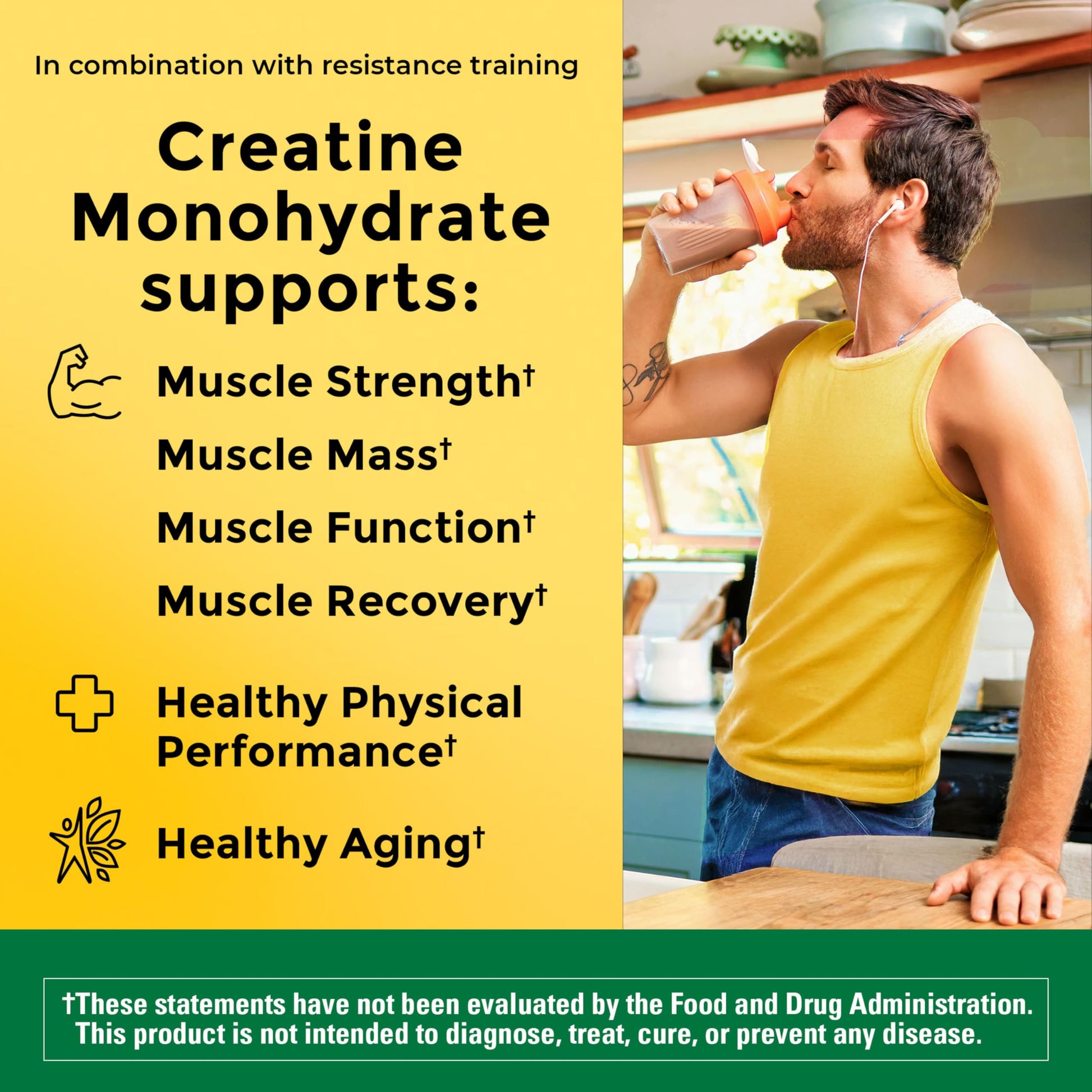 Nature Made Micronized Creatine Monohydrate Powder 5 g per Serving, Unflavored Drink Mix Powder, Muscle Support, 450 g, 90 Day Supply Nature Made buy australia supplements