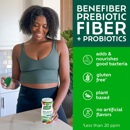 Benefiber Prebiotic  Friendly Fiber Supplement Gummies with Probiotics for Digestive Health, Assorted Fruit Flavors - 50 Count Benefiber