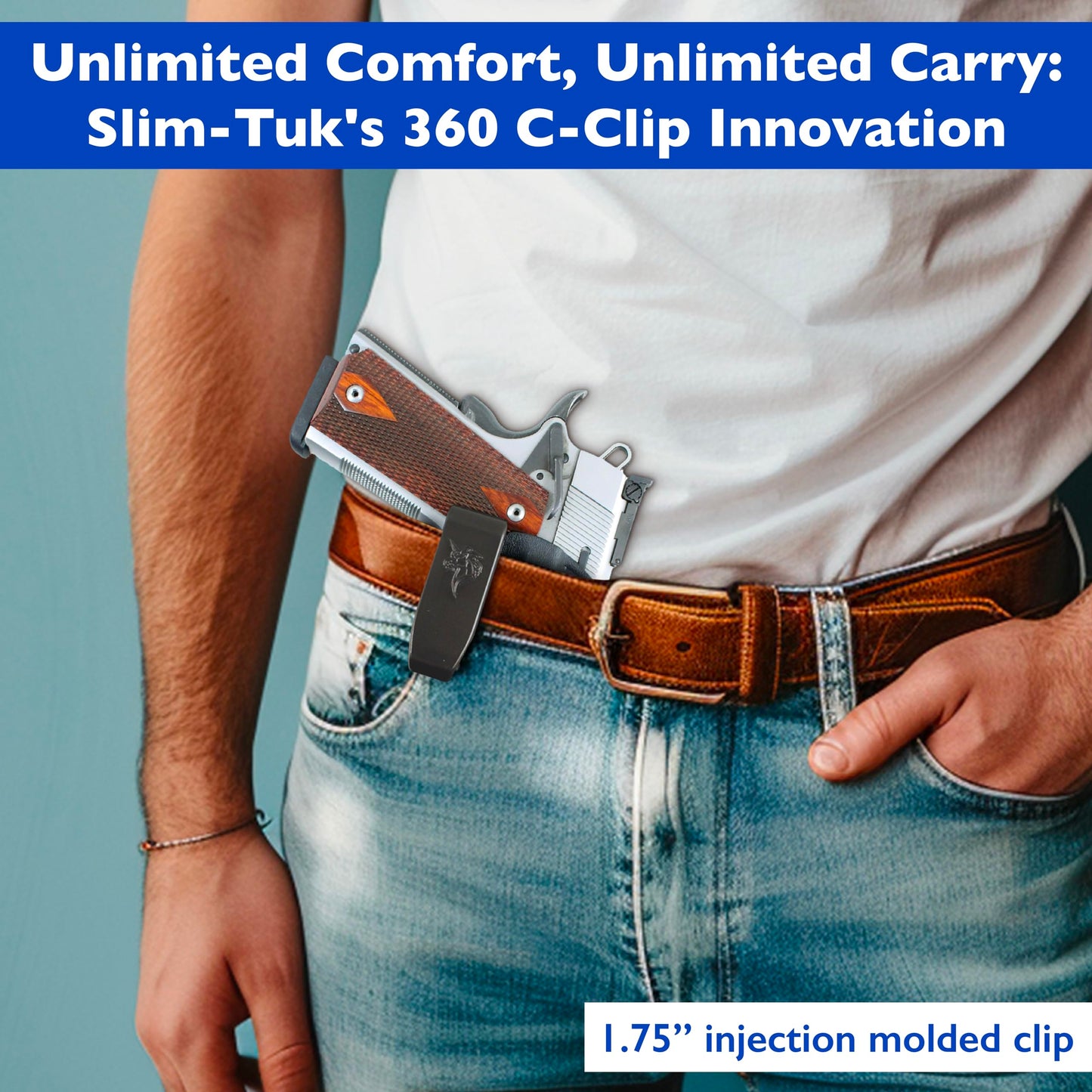 DeSantis Slim-Tuk - IWB Holster for Men and Women, Pistol Holster for Concealed Carry, Suitable for Appendix Wear, Ambidextrous, Made with Kydex, Adjustable Tension, Tuckable 360 C-Clip Gsupps Australia