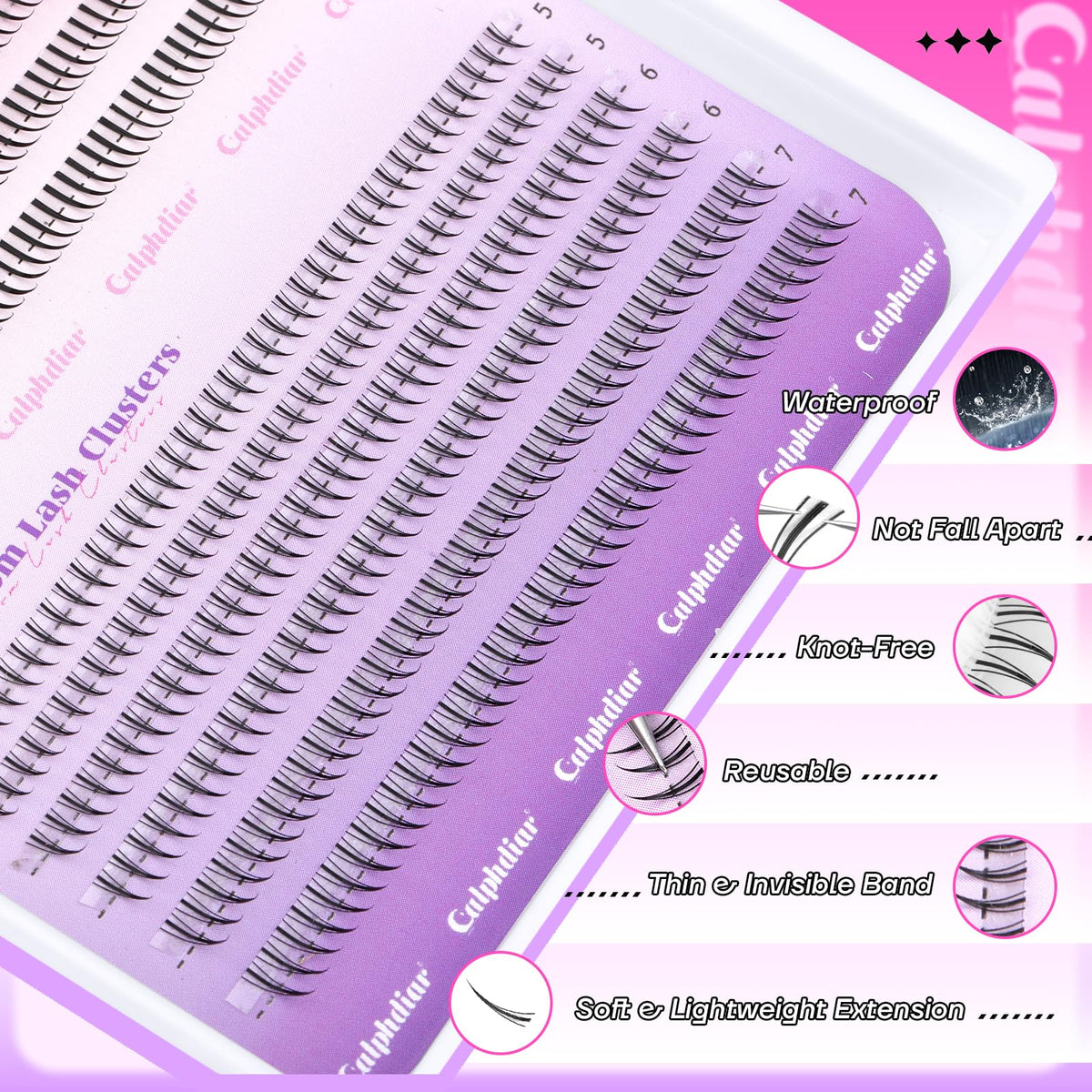 calphdiar Bottom Lashes Extension 552pcs Natural Lower Eyelash Clusters 5-7mm Bottom Lash Clusters 2 Styles Individual Lashes DIY Bottom Cluster Eyelash Extensions calphdiar